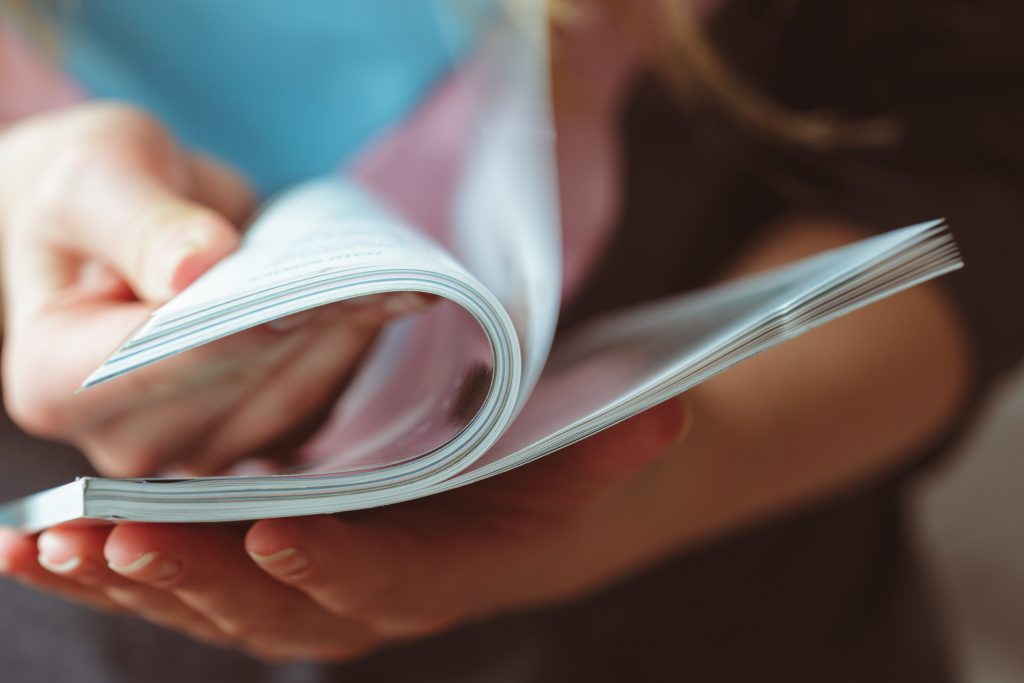 reading magazine