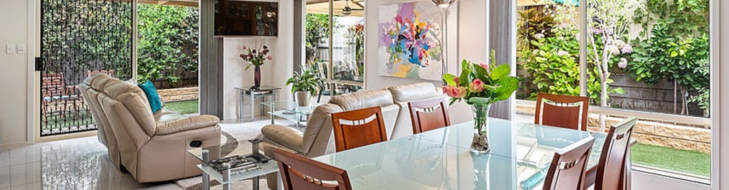 Lounge areas with beige recliner chairs